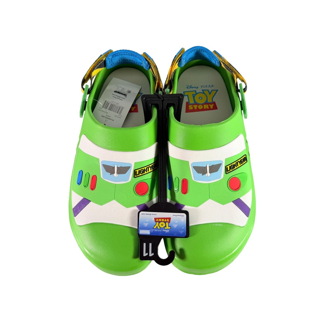 Disney Pixar Buzz Lightyear Mens Clogs Shoes Size 11 Green Toy Story Ground Up